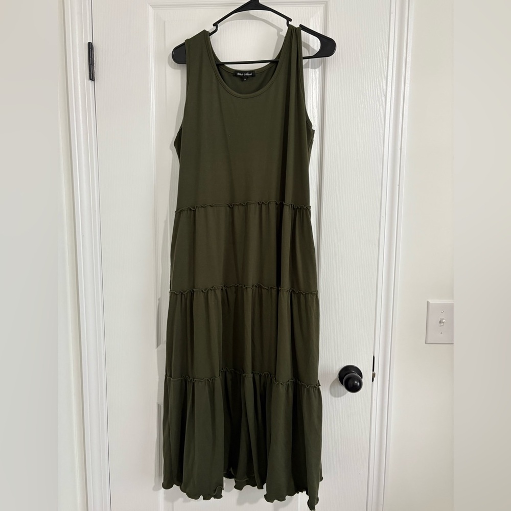 White Mark Green Sleeveless Maxi Sundress